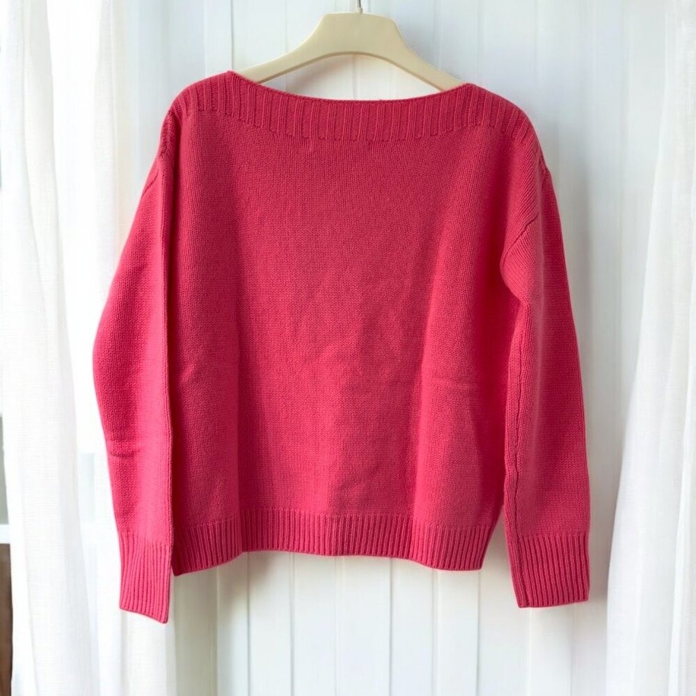 One Grey Day Women's 100% Cashmere Pink Crew Neck Sweater Size Small NWT
